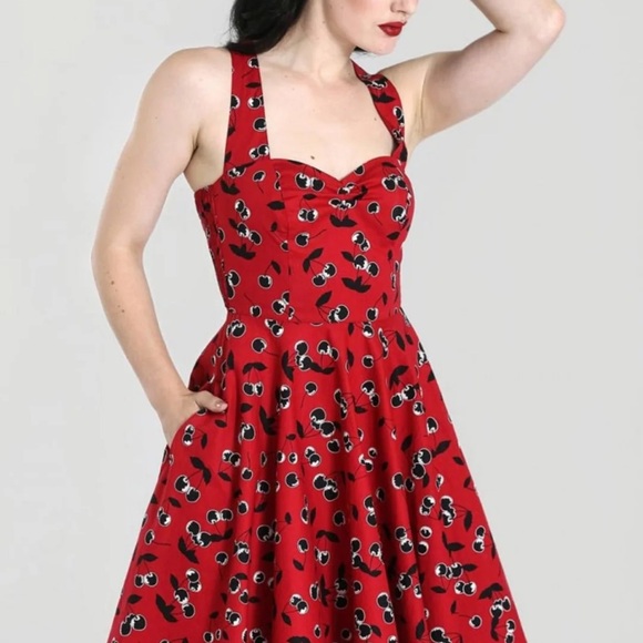 Hell Bunny Red and Black Cherry Dress - Picture 1 of 8